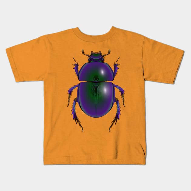 Egyptian Scarab Beetle Kids T-Shirt by Ricogfx